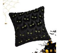 Generico Coperchi di di Halloween - Copri da cuscini di Halloween, decorazioni cuscinetti per cuscini, copertura per cusini di gatti neri, decorazione del divano di cimico
