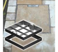 Generico Coperchio di Scarico Invisibile in Acciaio Inossidabile per impieghi gravosi, Coperchio per tombino a Filo con Gancio e Base per parchi, Strade, marciapiedi - Soluzione di Accesso alla Fossa