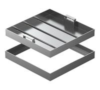 Generico Coperchio e Telaio per Fossa settica in Acciaio Inossidabile, Coperchio Invisibile Resistente con Maniglie per Bacino fognario, Copertura settica Resistente, Accesso alle acque reflue Resist