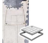 Generico Coperchio e Telaio per tombino in Acciaio Inossidabile Rettangolare Resistente, Coperchio di Scarico Incassato Alto 2 Pollici per Cortile, Giardino, Scuola - 11,8x27,5 Pollici (30x70 cm)