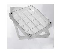 Generico Coperchio e Telaio per tombino Invisibile e Resistente - Coperchio per fognatura Quadrato Incassato per marciapiedi, marciapiedi, parcheggi - Copertura per Fossa settica Resistente (80x80x5