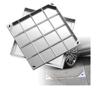Generico Coperchio e Telaio per tombino Invisibile in Acciaio Inox per impieghi gravosi - Coperchio Quadrato per Fossa settica per Esterni, Cortile, vialetto, Giardino(5cm,40 * 40cm/15.7 * 15.7in)