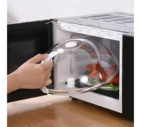 Generico Coperchio Microonde per Alimenti, Coperchio Schizza-Microonde, Campana in Vetro Imitazione (Non in Vetro), Copertura per Ciotole con Manico, Sfiati Regolabili, Senza BPA (23 x 23 x 9 cm)