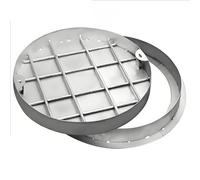 Generico Coperchio per Fossa settica Rotondo Personalizzabile in Acciaio Inox, Coperchio e Telaio per pozzetto di ispezione Invisibile a Incasso, Base in Metallo per Coperchio di ispezione - Diametro