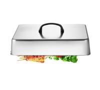 Genérico Coperchio per spruzzare su piastra | 43,5 x 28,2 x 6,6 cm, coperchio rettangolare da cucina in acciaio , cupola per sciogliere, piastra, barbecue, cucina interno/esterno e commerciale
