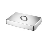 Genérico Coperchio per spruzzare su piastra, 43,5 x 28,2 x 6,6 cm, copertura per vapore rettangolare in acciaio , cupola per sciogliere | Piastra, barbecue, cucina interno/esterno e commerciale