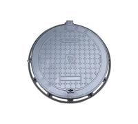 Generico Coperchio per tombino in ghisa Resistente con Telaio - Griglia di drenaggio Rotonda Antiscivolo, Coperchio per Fossa settica Resistente, Coperchio di ispezione 70x70 cm per Uso Esterno in pa