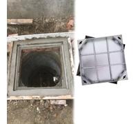 Generico Coperchio per tombino Quadrato Invisibile da Incasso da 4-6 Pollici - Copertura Durevole per pavimentazione/vialetto/Patio/Cortile da 24x24 Pollici e Altezza da 5 Pollici per Una Maggiore Si