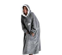 Generico Coperta A Cappuccio Pile Oversize Tipo Pullover con Tasca | Coperta Indossabile Unisex Per Campeggio, Passeggiate Col Cane, Riunioni Di Famiglia, Guardare La TV E Pisolini