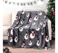 Generico Coperta a Forma di Giorno di Natale Sherpa 150x200cm Coperta Pelosa Morbida Reversibile Flanella Pupazzi di Neve Modello per Letto, Divano, Ufficio, Campeggio, Sedia AX82