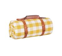Generico Coperta da Picnic Impermeabile Extra Large, Tappetino Spiaggia Pieghevole antisabbia con Pratica Borsa, Ideale for Campeggio, Interni, Parco(Yellow White Check,200cm*200cm)