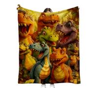 Genérico Coperta Dinosauri per divano | Stampa digitale HD - 150 x 130 cm Coperta in flanella con animali, per ad angolo di lettura camera dei bambini, camera da, ufficio, viaggio