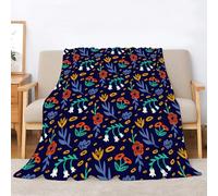 Generico Coperta FlanellaFlorealePlaidFresh And LightCoperta Lana - Morbidezza Estrema e Calda, Plaid Pile per Letto/Divano/Viaggio - Lavabile in Lavatrice, 203x229cm(80x90inch)·A282