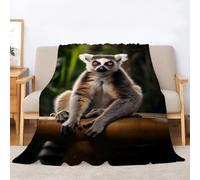 Generico Coperta FlanellaLemure Dalla Coda Ad AnelliPlaidAnimalCoperta Lana - Morbidezza Estrema e Calda, Plaid Pile per Letto/Divano/Viaggio - Lavabile in Lavatrice, 127x152cm(50x60inch)·A4719