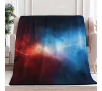 Generico Coperta In Pile Di Flanella 150 x 200 cm, Nero Campeggio Coperta Stampata Con Astratto Futuro Fulmine - Super Morbida Pelosa Per Adulti E Bambini