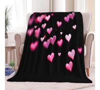 Generico Coperta In Pile Di Flanella 150 x 200 cm, Nero Campeggio Coperta Stampata Con Sogno Delicato Amore - Super Morbida Pelosa Per Adulti E Bambini