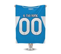 Generico Coperta In Pile Napoli Figlio del Vesuvio Caldo pile Sublimabile idea regalo per ogni occasione misura 130x180 (AZZURRO NUMERO)