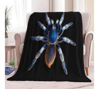 Generico Coperta Pile 150 x 200 cm Animale Tarantola Coperta Plaid Pile Divano Blanket in Flanella, Nero Bambini Calore Morbida Coperte Letto Coperte Leggera Per Campeggio e Viaggi