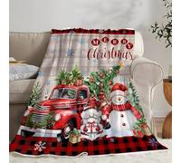 Generico Coperta Pile Albero di Natale, Morbida e Soffice Coperta in Flanella, Elfi e Pupazzi di Neve Plaid Accogliente per Bambini Adulti Coperta Per Letto e Divano 100x130cm AX62