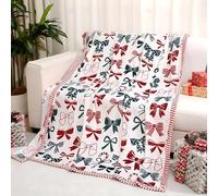 Generico Coperta Plaid di Flanella Giorno di Natale, Microfibra Morbido Durevole e Caldo Copertina Papillon Peluche Matrimoniale Soffice Coperte Copriletti per Letto Divano 220×240cm AX96