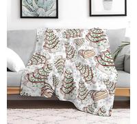 Generico Coperta Plaid Letto Matrimoniale Biscotti Natalizi, Coperte per Adulti/Matrimoniale, Fiocchi di Neve Grigi Plaid Pile in Flanella Morbida Caldo per Letto e Divano 220x240cm AX90