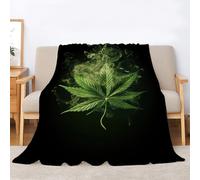 Generico Coperta Plaid Letto Matrimoniale Marijuana, Coperte per Adulti/Matrimoniale, Fumo Plaid Pile in Flanella Morbida Caldo per Letto e Divano 220x240cm