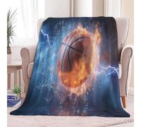 Generico Coperta Plaid Matrimoniale Surrealismo Pallone Da Fuoco Fulminante Coperta Flanella 150 x 200 cm, Blu Scuro Copridivano In Microfibra Morbida - Coperte Termica Per Plaid Divano Copriletto