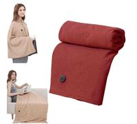 Generico Coperta Riscaldata Portatile Indossabile,Usb Scialle Riscaldante Elettrico Con Cerniera,3 Temperature,Morbida Termocoperta Lavabile Per Casa,Ufficio,Auto,Campeggio (Rosso)