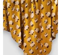 Generico Coperta Tirolese in Lana Cotta, Motivo Pecorelle, 150x170 cm, senape per Salotto e Letto, Regalo di Natale