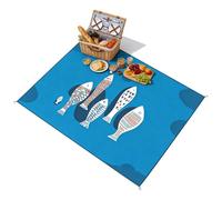 Generico Coperte da Picnic,Impermeabile 140x198 cm Pesce Blu - Coperta Grande Impermeabile Antisabbia - per Adulti Bambini Campeggio Escursionismo Viaggio Prato Vacanza Estiva