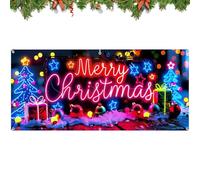 Genérico Copertura della porta del garage natalizio | Impermeabile con luce LED Grande decorazione per feste | Copertura per porta del garage del portico decorazione | per casa giardino parete