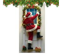 Genérico Copertura Della Porta Di Natale Di, Decorazione Di Natale E Verde Per Interni Ed Esterni, Sfondo Di Natale In Poliestere 2D | Copertura Della Porta Anteriore | per