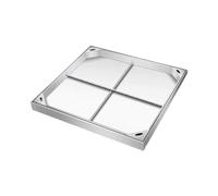 Generico Copertura e Telaio per canaletta di Scarico Rotonda 40x40 cm - Griglia Esterna Resistente per Giardini, patii e Prati - Soluzione di drenaggio Ideale e Accessorio Decorativo per Aree pavimen