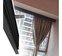 Generico Copertura per Asta per Tenda in Lega di Alluminio Nero Spazzolato, Pannello a mantovana tagliabile per Camera da Letto, Soggiorno e Cucina, deflettore per Tenda Extra Lungo da 3,8 m/12,4 Pie