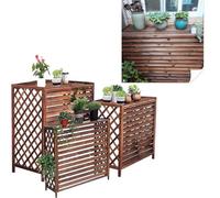 Generico Copertura per condizionatore d'Aria da Esterno in Legno e Schermo per la Privacy, Supporto per Piante da Balcone in Legno massello, Facile Installazione, Taglia XL (L120xP57xH100CM)