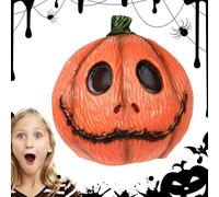 Generico Copertura per il viso di zucca inquietante, maschera di zucca spaventosa, Maschera cosplay di Halloween spettrale, Copri viso giocattolo per scherzi da donna e uomo per creare un'atmosfera
