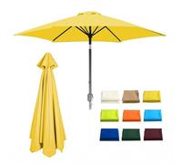 Generico Copertura per Ombrellone da Giardino 6/8 Stecche, Telo di Ricambio Rotondo per Ombrellone da Cortile, 200 230 250 270 300cm, AntiUV 30+, Impermeabile, Nessuno Sbiadimento(Yellow,2.3M/6Ribs)