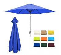 Generico Copertura per Ombrellone da Giardino 6/8 Stecche, Telo di Ricambio Rotondo per Ombrellone da Cortile, 200 230 250 270 300cm, AntiUV 30+, Impermeabile, Nessuno Sbiadimento(Blue,2.5M/6Ribs)