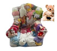 Generico Copertura Trasparente per Pouf Porta Giocattoli per Bambini, Copertura Impermeabile con Cerniera, Pouf in PVC Facile da Pulire per Riporre E Organizzare Peluche, Peluche Non Incluso