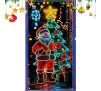 Generico Coperture Decorazioni Natalizie Porta | Sfondo Fluorescente 2D per Fotocabina con Babbo Natale E Albero | Copertura Avvolgente per Porta di Natale - per Fotografia Interno Esterno