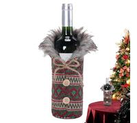 Genérico Coperture per bottiglie di vino di Natale - Tessuto decorativo a maglia, di sicurezza per bottiglia di vino da festa - per regali amici feste cucina bar casalingo negozio decorazione, Verde