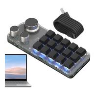 Generico Copia tastiera, tastiera di scelta rapida,Tastiera a una mano programmabile a 15 chiavi - KeyPad macro multifunzionale, accessori di lavoro e di gioco per PC, computer, laptop