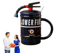 Generico Coppa di caffè estintore - 500 g tazza d'acqua | Cucchiaio divertente e coperchio da 480 ml gust gusto per la festa di compleanno dei pompieri per ragazzi, ragazze, bambini