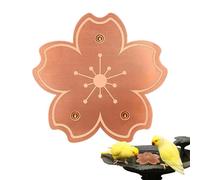 Generico Copper Bird Bath Disk - 10x10cm Cleaning Tray | Floral Pattern Three-Point Support Durable Safe Water Purification Outdoor Bird Bath Accessory | all Season Use Decor