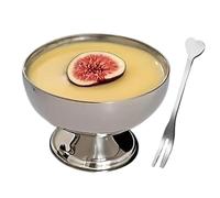 Generico Coppette Gelati, 160/220/270 Ml Coppe Da Dessert Riutilizzabili Con Forchetta, Coppe Per Gelati In Acciaio Inossidabile, Per Spuntini, Dolci, Frullati, Macedonia Di Frutta