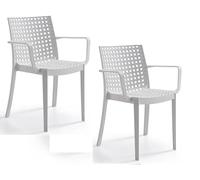 Generico COPPIA -2 PEZZI SEDIA SALA PRANZO,BAR CUCINA GIARDINO- A SCELTA BIANCO, ANTRACITE IN POLIETILENE