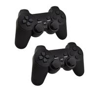 Generico Coppia Controller, 2 Joypad Senza Filo Wireless, Compatibile PC Plays. 3, Gamepad Analogico D. Shock Vibrazione, Coppia Pad Nero