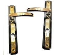 Generico Coppia di Maniglie in Ottone Anticato con Placca, Modello GEMAC, 252×41 mm