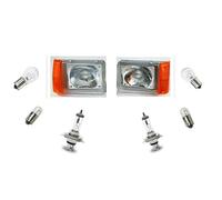 Generico COPPIA Fari anteriori DX - SX Specifici COMPATIBILI con Panda modello 141 dal 1986 al 2003 Fanali Proiettori + Lampade 34400/1-34410/1