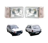 Generico Coppia Proiettore Asimmetrico Sinistro e Destro H5 Manuale Con Fanale Bianco Compatibile Per Panda Dal 1986 Al 2003 Codice Originale 46421732 46421733 Specifico per Versioni Benzina e Diesel